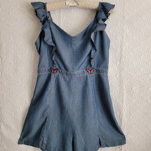 DENIM ROMPER BY BEBE SZ 8
